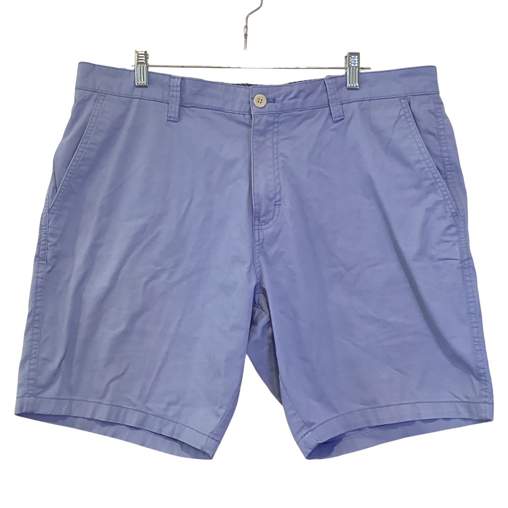 Charleston Threads Periwinkle Blue Chino Shorts Sz 38 Cotton Spandex Flat Front